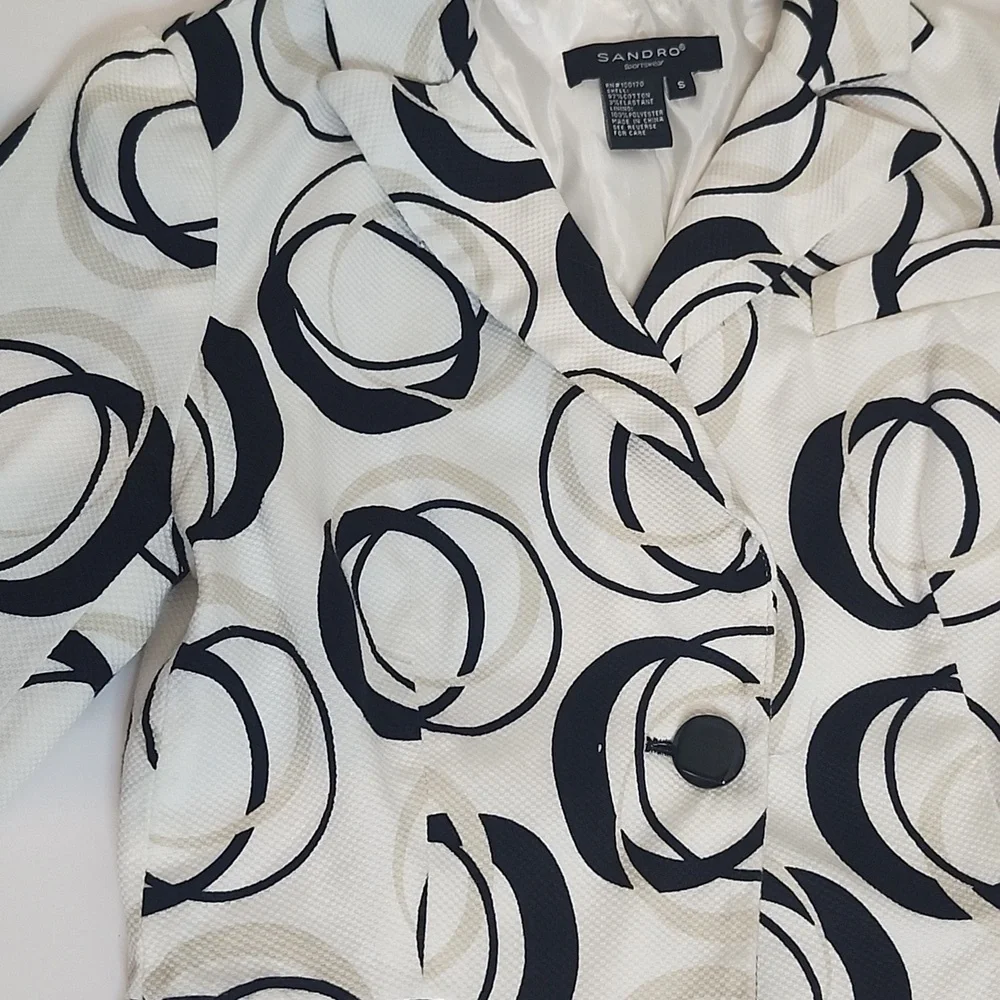 Sandro Monochrome Patterned Blazer